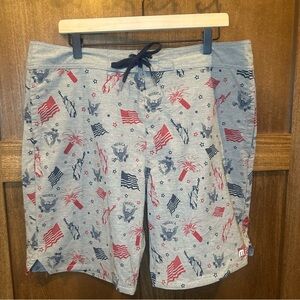 Travis Mathew Gray Patriotic Board Shorts
